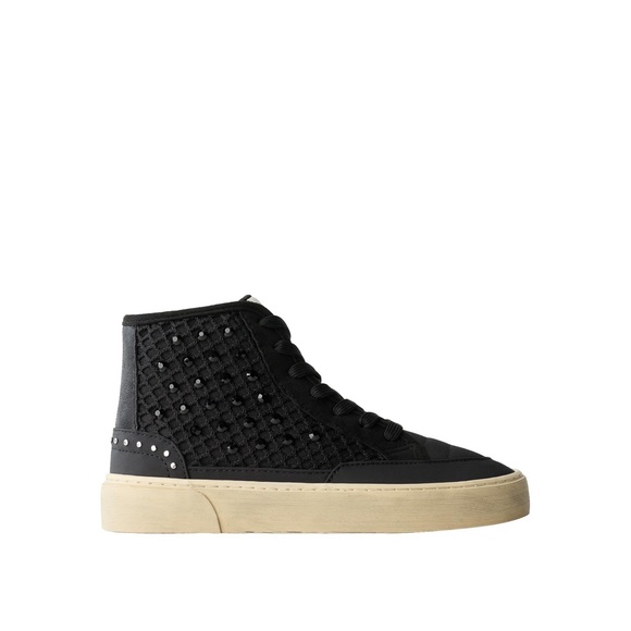 Zara Other - NEW Zara Kids Girl Black High-Top Sneakers Size 33 US 1